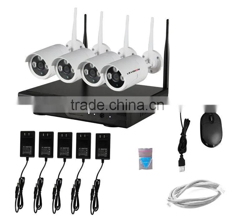 LS VISION wifi ip camera with nvr kit wireless security camera wifi p2p wireless 2mp ip camera