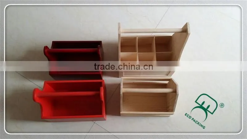 Natural wholesale finished handcrafted customized wooden beer carrier