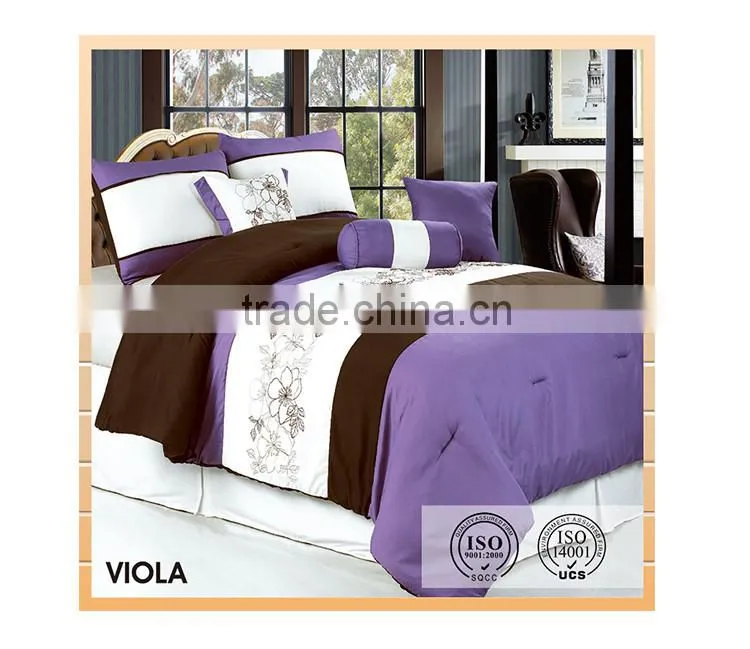 Wholesale Queen size 7pc flocked bedding comforter set