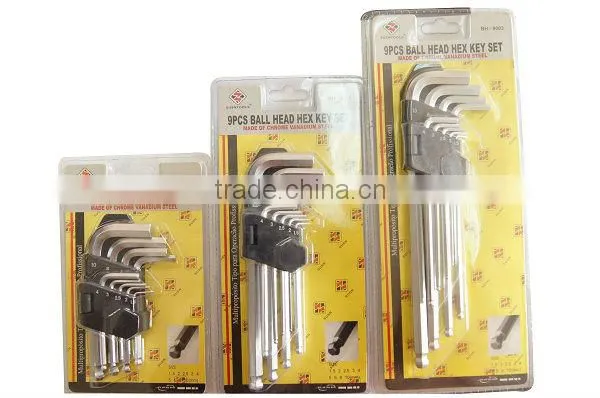9PCS Ball Head Hex Key Wrench+Plastic Sleeve