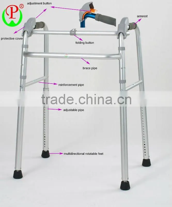 High quality Aluminum adjustable rollator walker for elderly , disable , patients