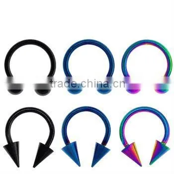 High polished body piercing jewelry spiral eyebrow ring twister