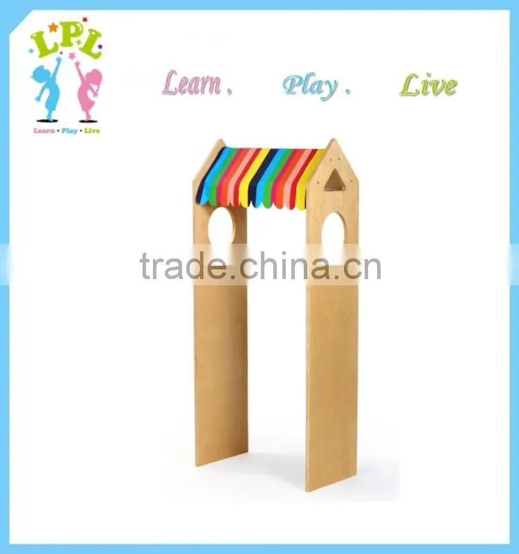 Preschool Pretend play furniture solid wood movable door for puzzle
