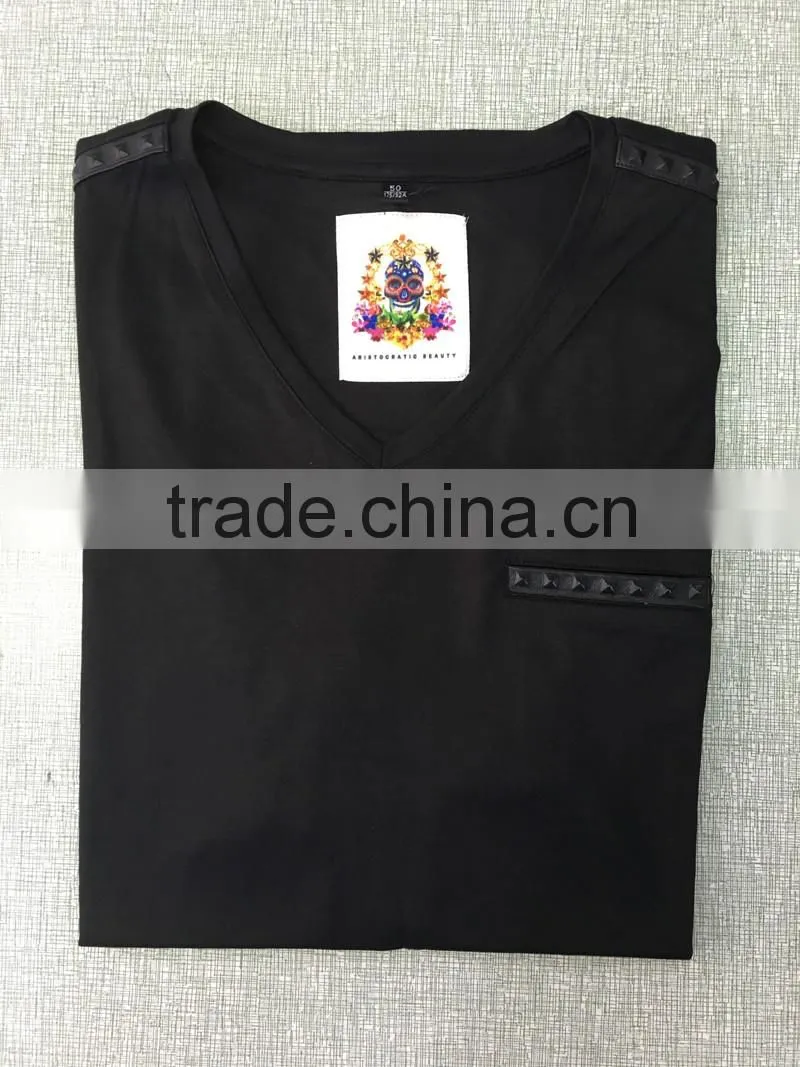 60%lyocell 40%cotton men's t-shirt with decoration
