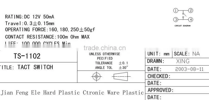 4 pin tact switch ts-1102