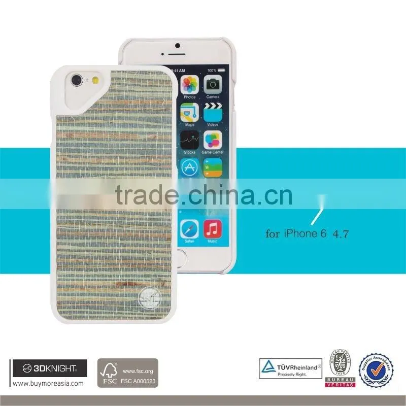 Unique Fashion Case for iPhone 6s Natural Straw Material DIY Pattern Slim Thin PC Cover Protectors for Apple iPhone