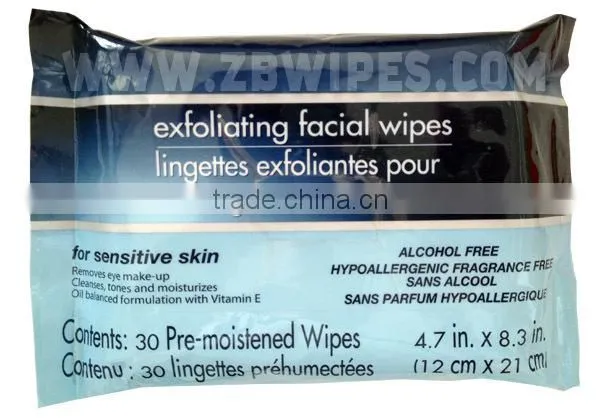 30CT Non Alcohol Feminine Facial Wipes With Vitamin E