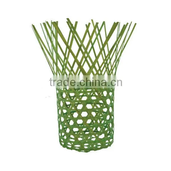 2014 Small round bamboo basket with decorations