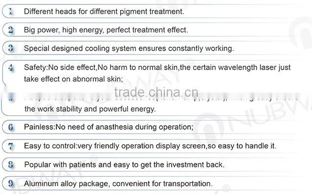 High performance 3 probe painless tattoo removal machine