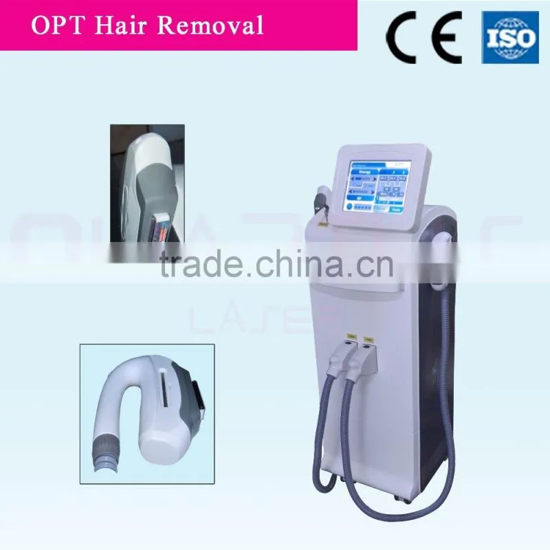 2015 IPL +OPT +SHR hair removal skin rejuvenation machine with two handle