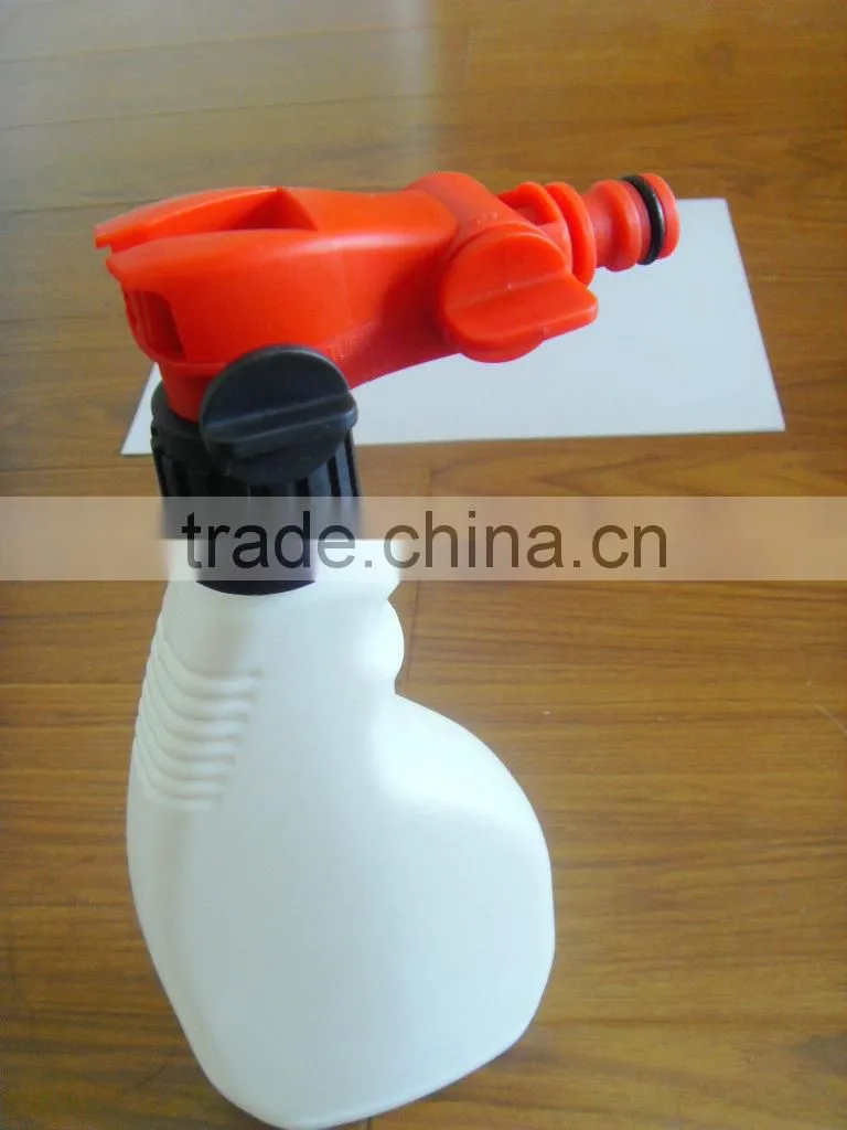 Plastic foam nozzle hose end sprayer