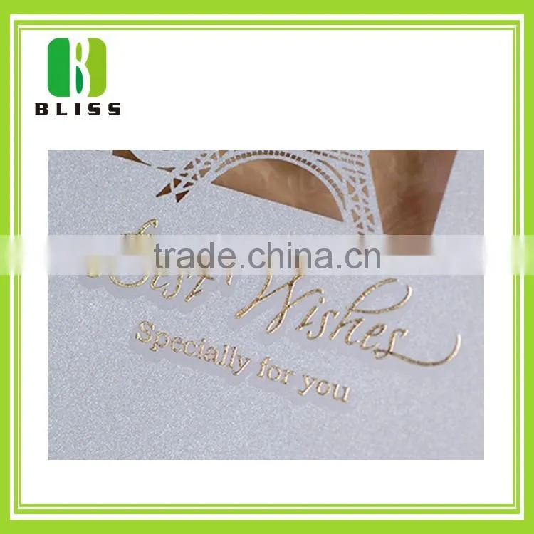 Fashion design paper custom shape folding diecut hot stamping handmade paper greeting cards designs