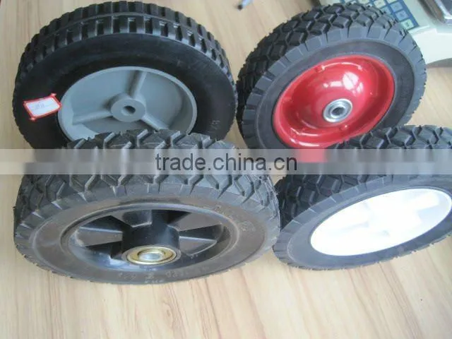 8X1.75" red steel rim solid rubber wheel