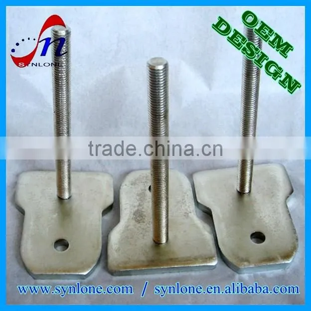 Galvanized plate metal welding with threaded bolt