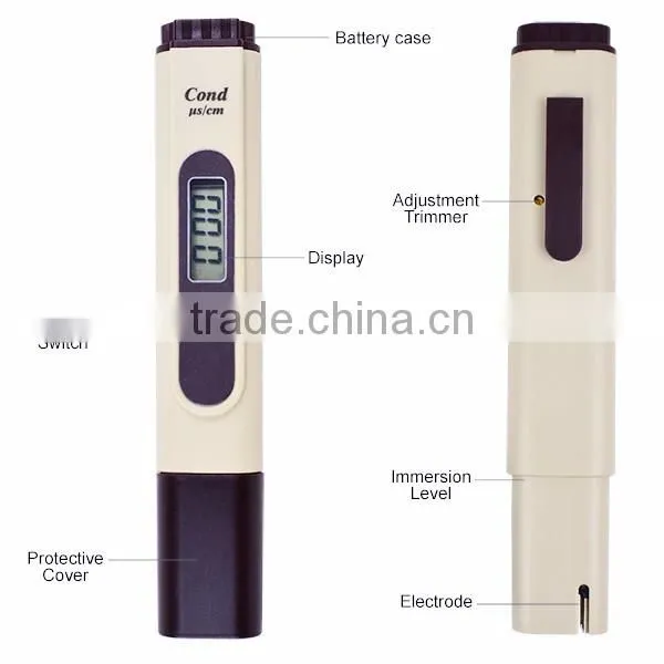 Digital EC Conductivity Meter Tester Water 0-1999 us/cm with ATC & Electrode