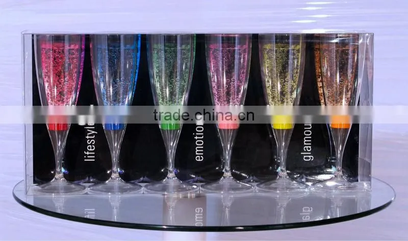custom led cup glow lighting multicolor promotional stock led champagne glass