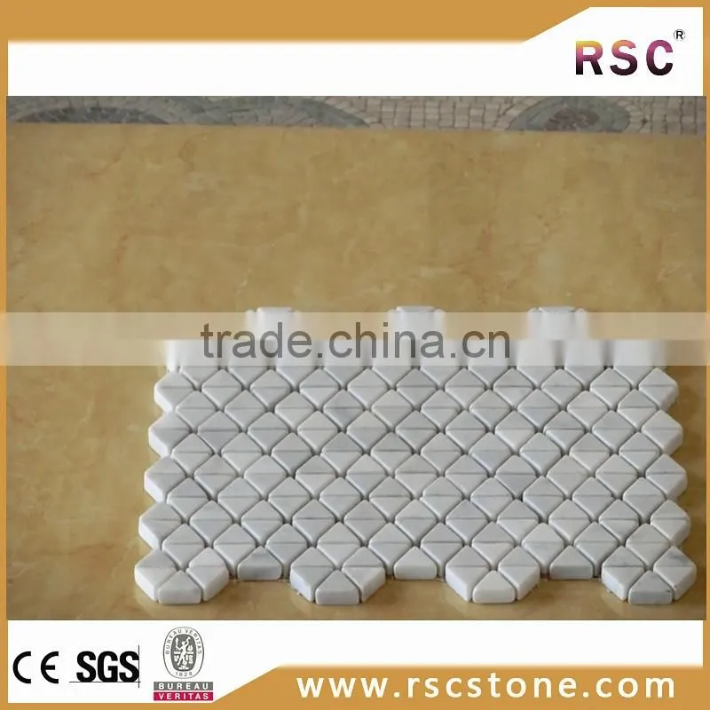 Alibaba China triangle white carrara marble mosaic