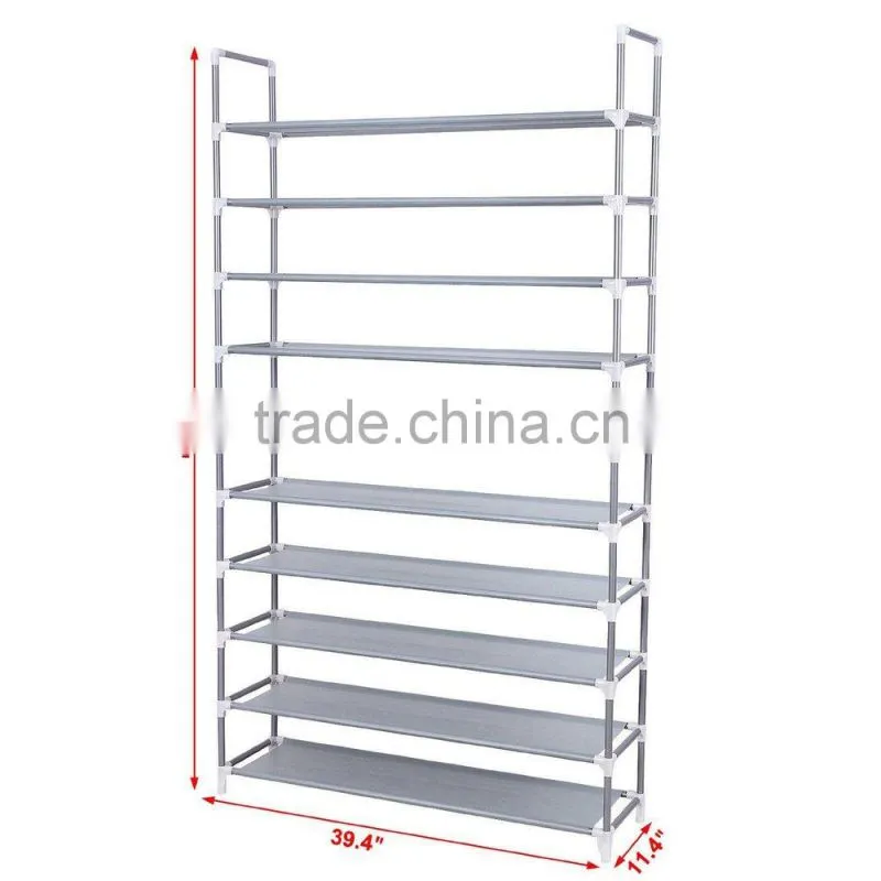 Plastic woven fabric shoes tower and shoes rack tower