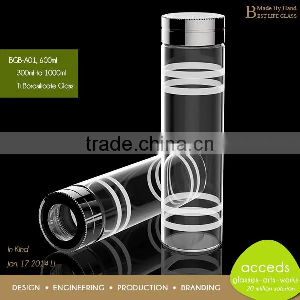 Stylish Pyrex Glass Superior Quality Unique Gym Water Bottle