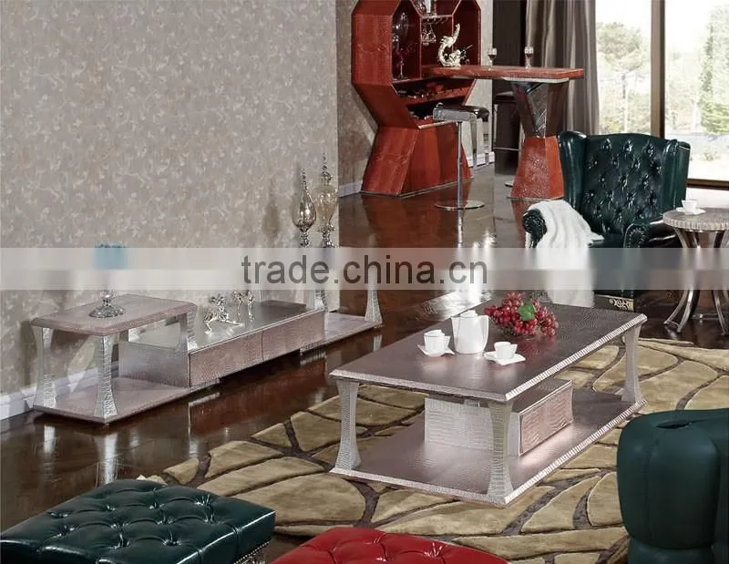 cohen furniture crocodile pu MDF cabinet coffee center table
