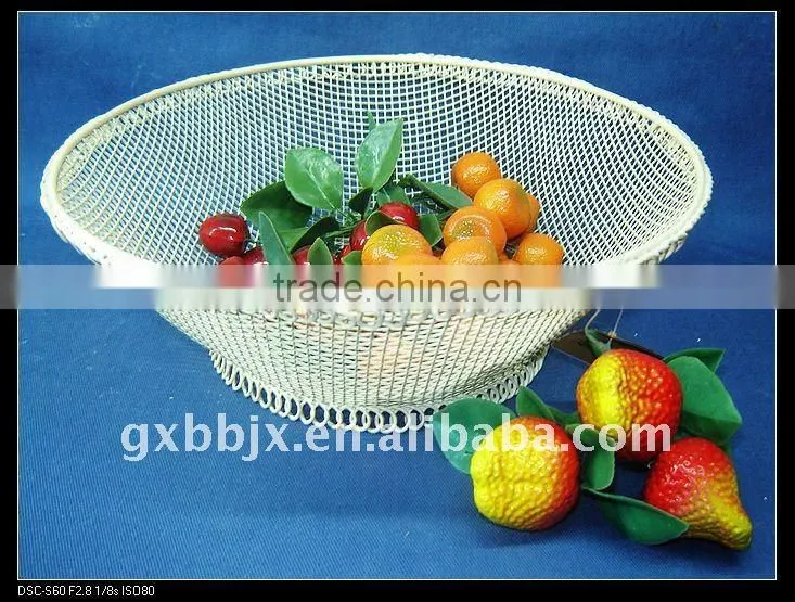 White wire home storage fruit basket