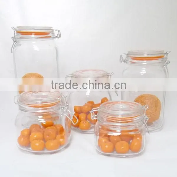 glass storage jar with cilp lid