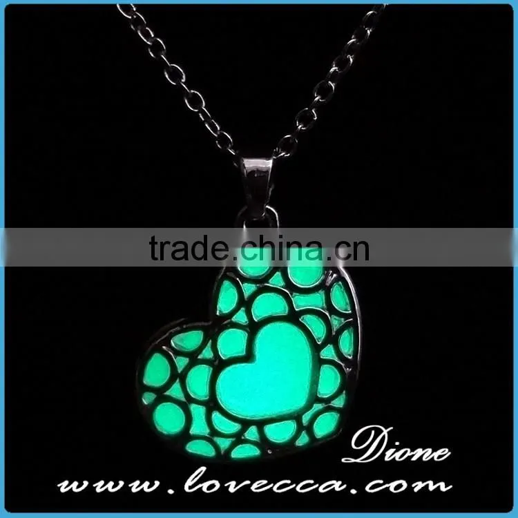 New fashion glowing crystal heart necklace for sale