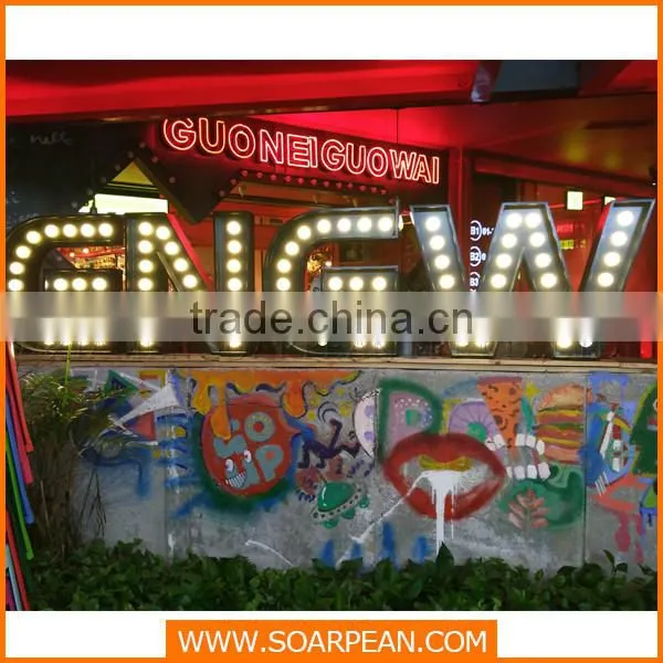 Commercial mall exhibition display metal letters with led