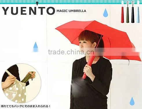 portable red sky blue black khaki color bottle shape magic umbrella