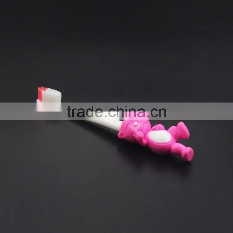 cartoon rubber handle small head soft nylon bristle kid toothbrush