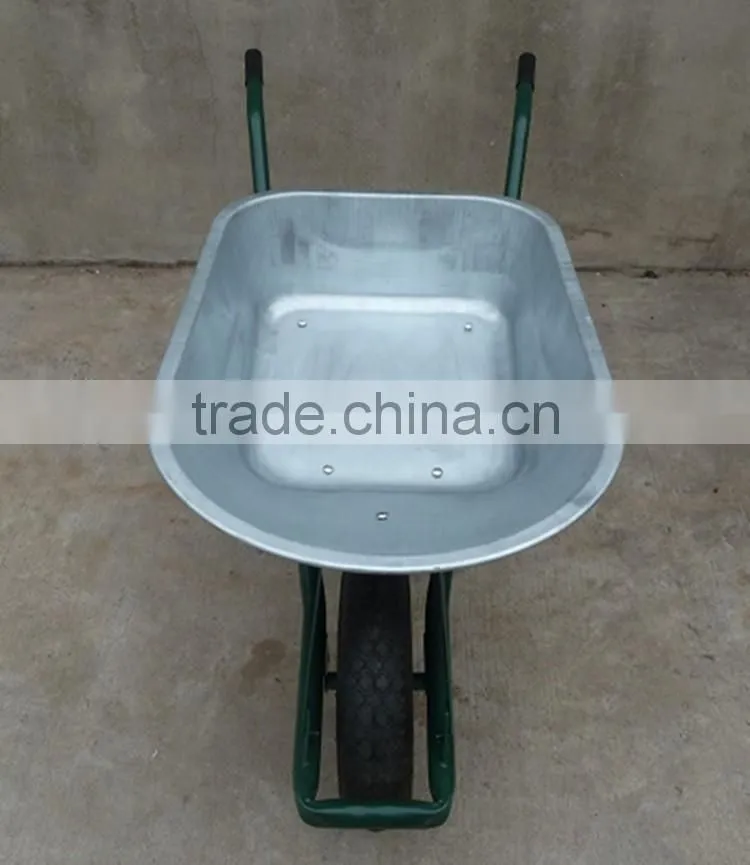 2016 hot selling one wheel zined wheelbarrow for wholesale export