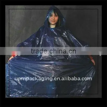 plastic rain poncho with hood