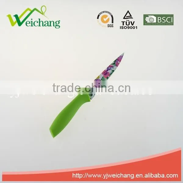 WCK609 5 pcs set Kitchen Knives artwork painting blade PP handle , hot sale
