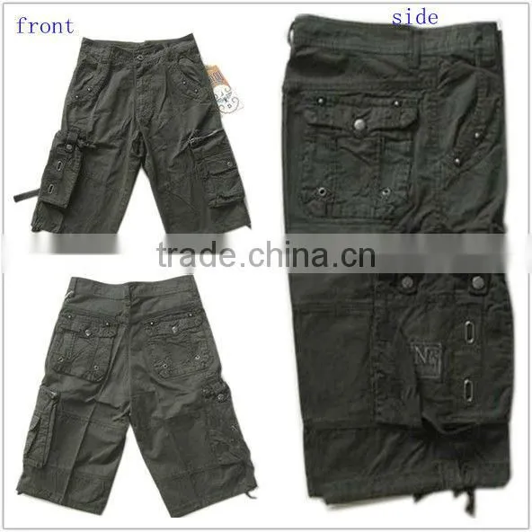 W1305 stock cheap plain mens cargo shorts