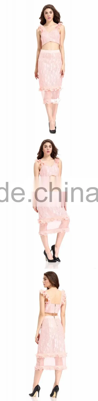 Domin fashion guangzhou factory latest skirt and crop top set