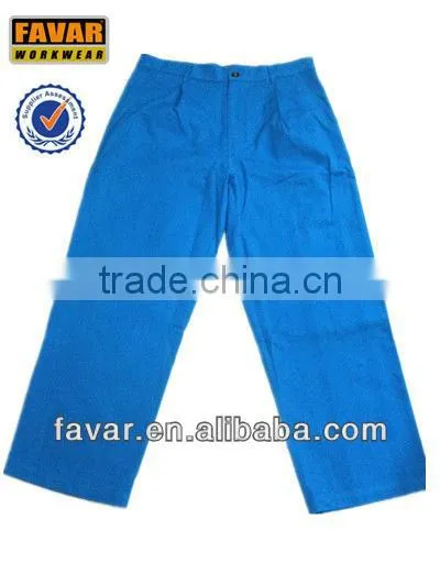mens heavy-duty cotton drill safety work pants royal blue safety pants