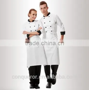 chef uniform cook uniform made of 100% wool ,poleyster viscose fabric made in China