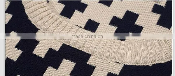 100% cotton geometric designs cheap men sweater