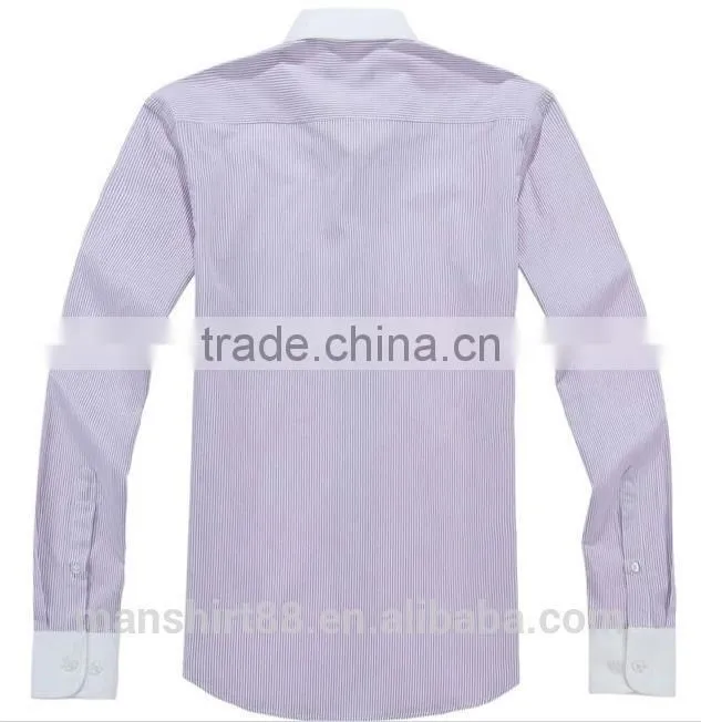 long sleeve striped dress shirt for men
