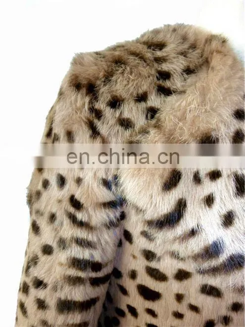 ladies Leopard rabbit fur vest