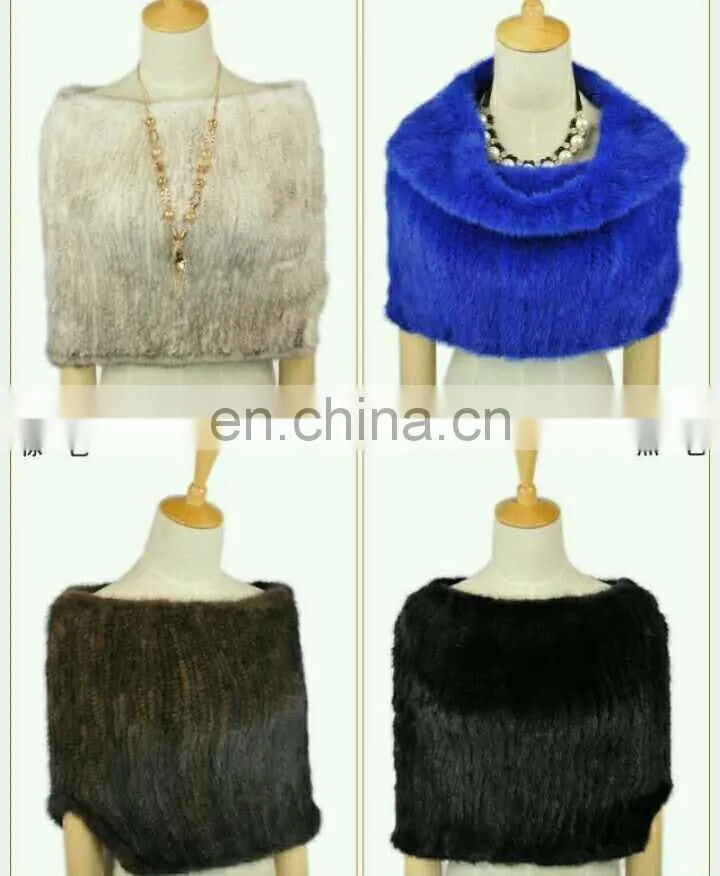 North American style knitted mink fur tube for women