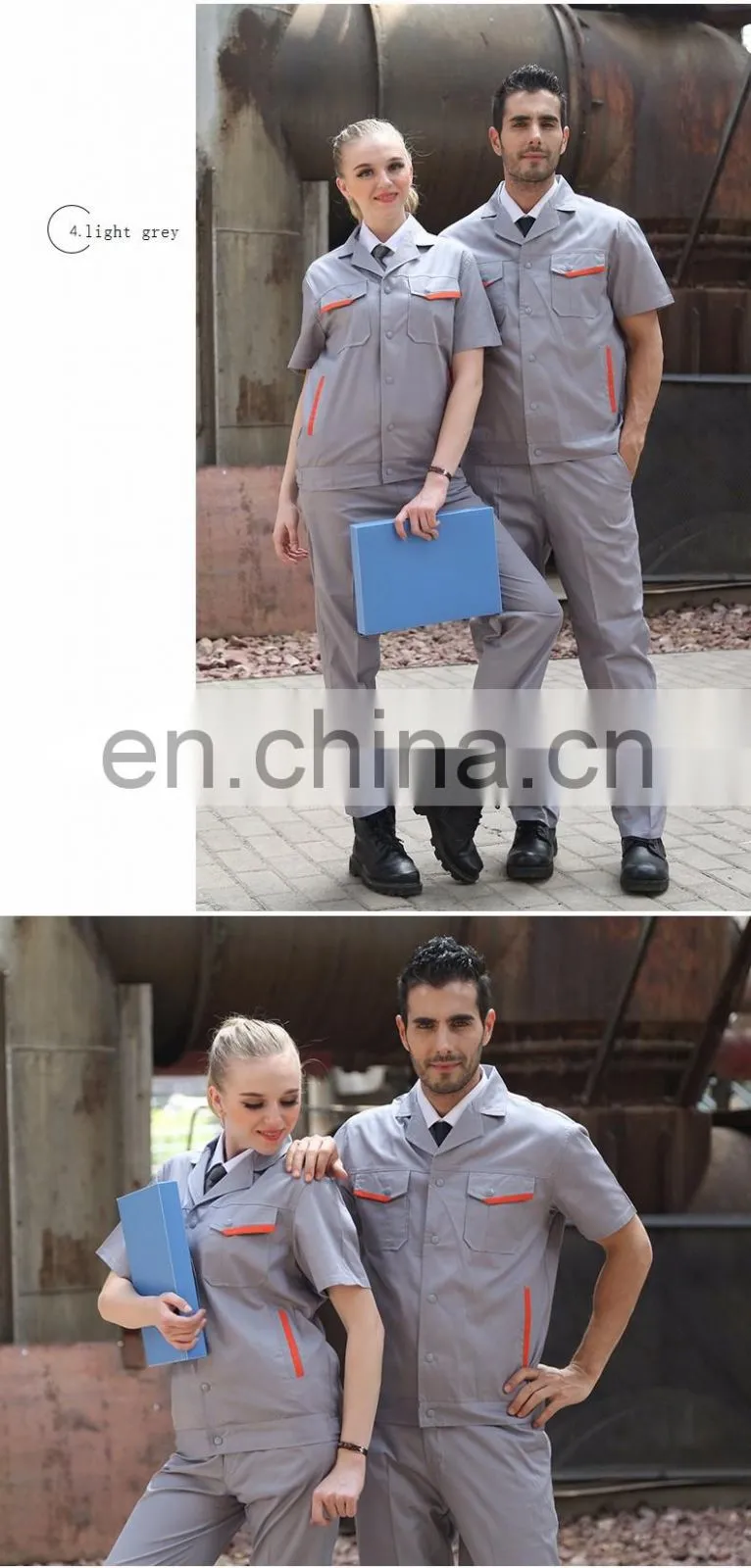 China Manufacturer Polyester Men Work Overalls Summer Work Coveralls with Short Sleeve