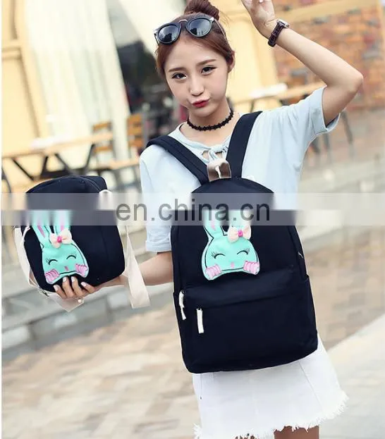 Hot sale canvas backpack with tote bag in stock
