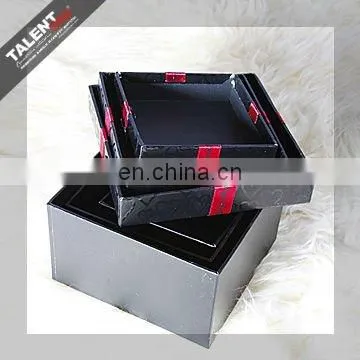 custom classic black art paper luxury gift box with bowknot