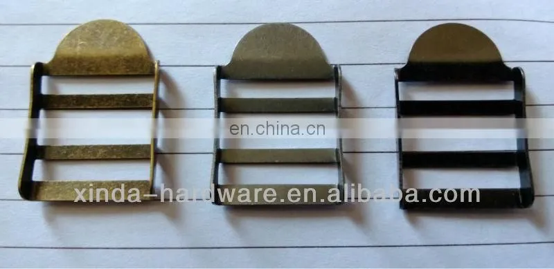 Brass and iron stainless steel material are available Ladder buckle for bag and cap buckle adjust buckle