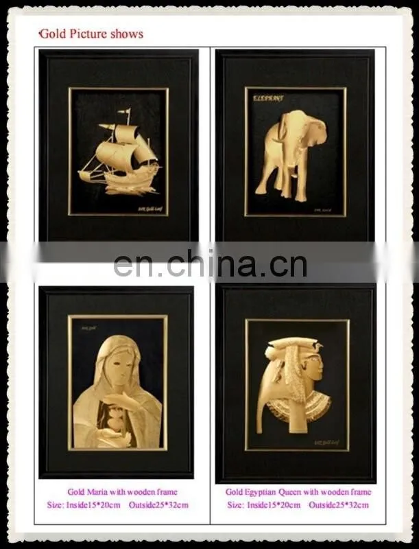 High Quality 3D God Photos Wirh Cross Antique Gold Leaf Frame Wall Mirror Wall Decoration