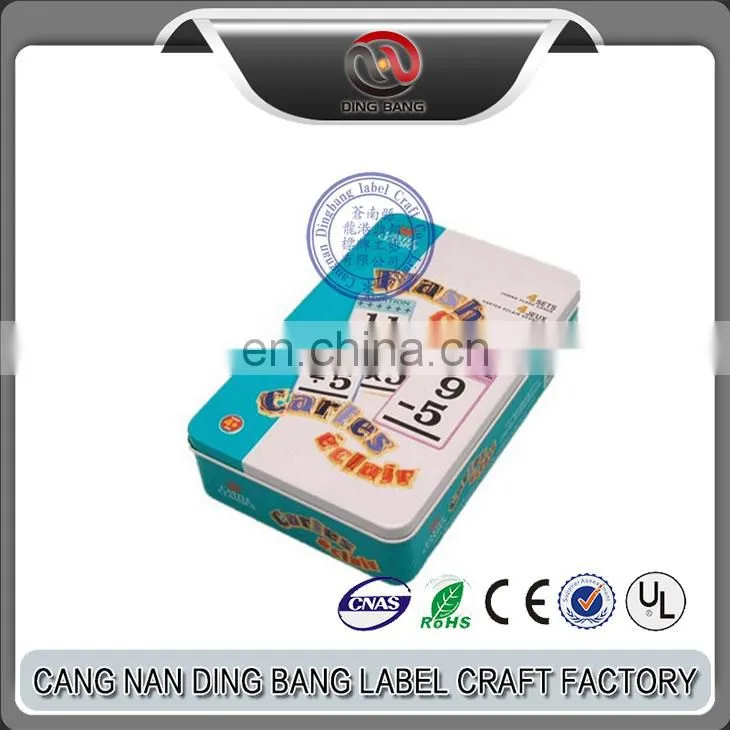 Wholesale OEM ItemsHigh Grade Printed And Embossed Logo Type Storage Box Use Rectangle Shape Metal Game Playing Card Box