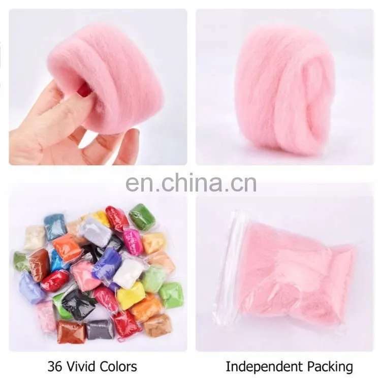 21um Needle Felting DIY Craft Materials White Merino Wool Roving Top