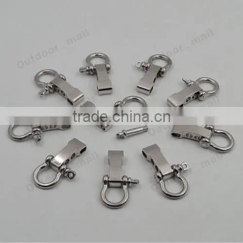 10 Pcs /Lot Silver Adjustable Paracord Buckle O-shaped Survival Shackle