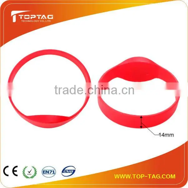 2014 13.56MHz Silicone RFID Wristband RFID bracelet with soft printing